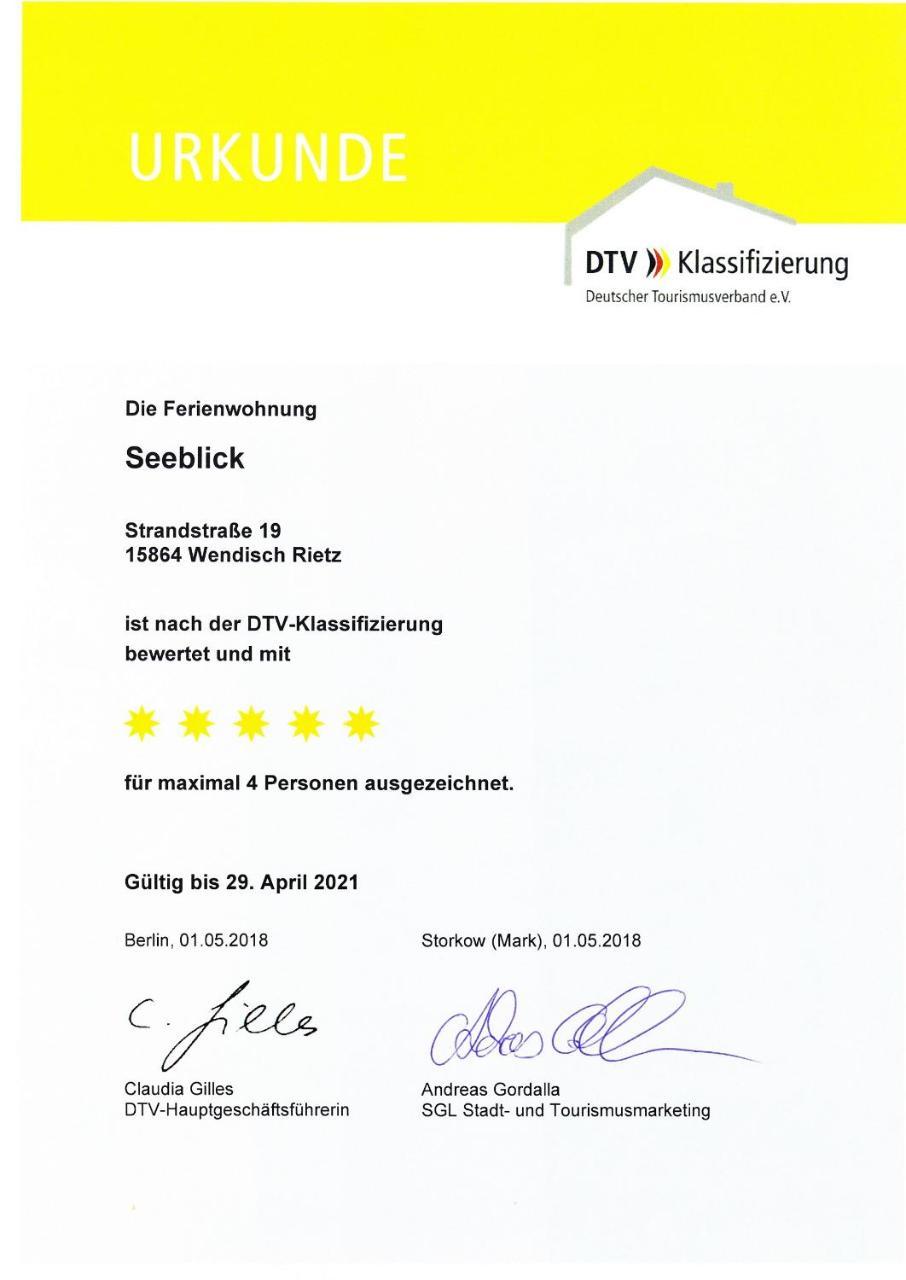 5*Ferienwohnung Seeblick 4 Wendisch Rietz Eksteriør billede